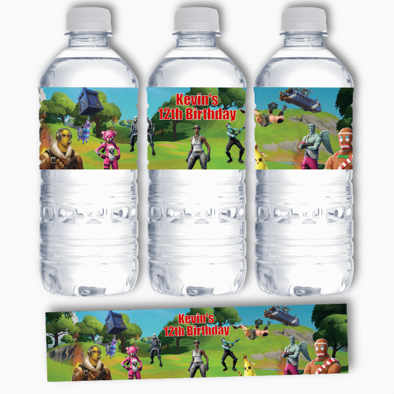 Fortnite Water Bottle Wrappers - Fortnite Party Supplies