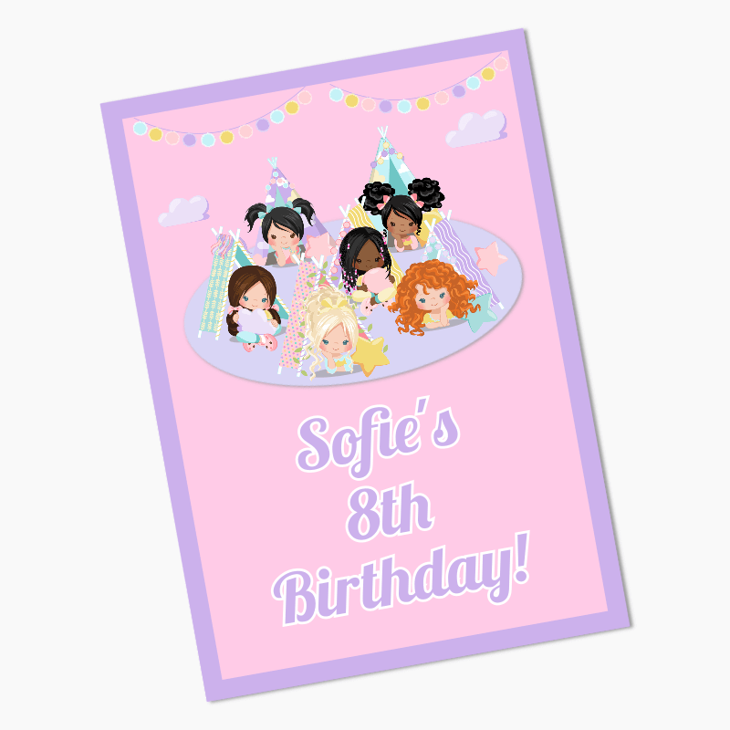 Personalised Girls Slumber Birthday Party Posters