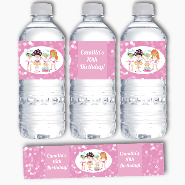 Beautiful Custom Spa & Pamper Party Water Labels - Katie J Design and ...