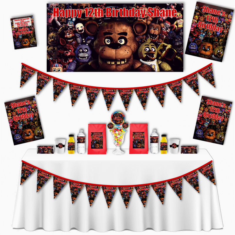 Personalised FNAF Grand Birthday Party Decorations Pack
