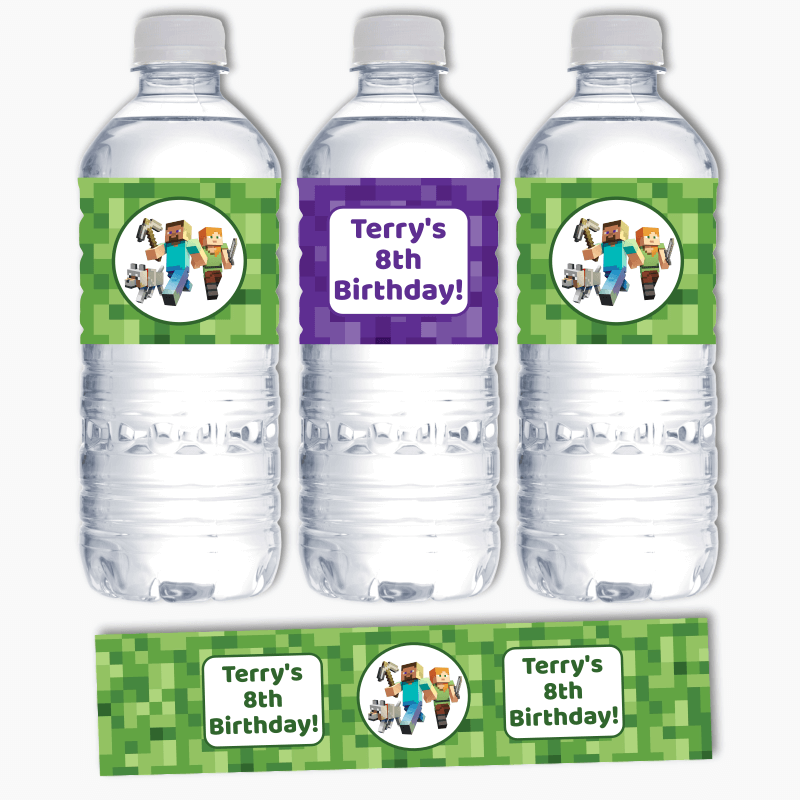 Minecraft Water Bottle and Sticker Set