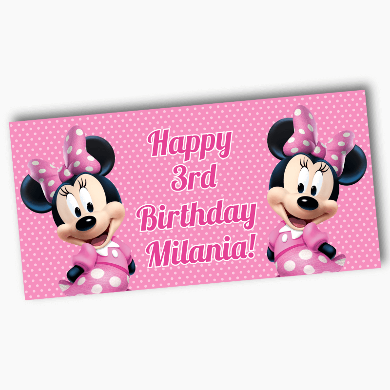 Beautiful Personalised Minnie Mouse Birthday Party Banner - Katie J ...