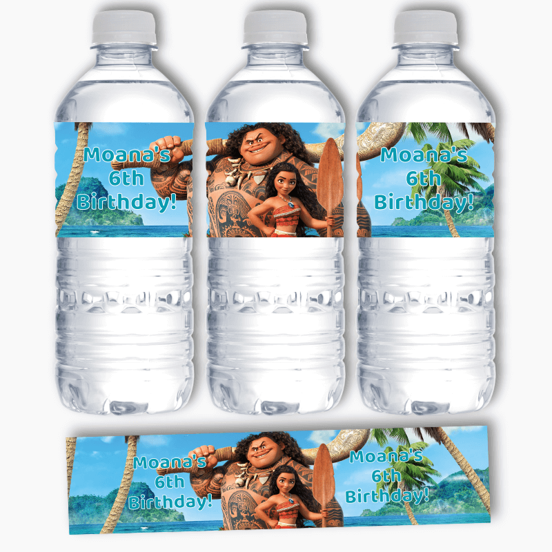 Moana Water Bottle Labels 
