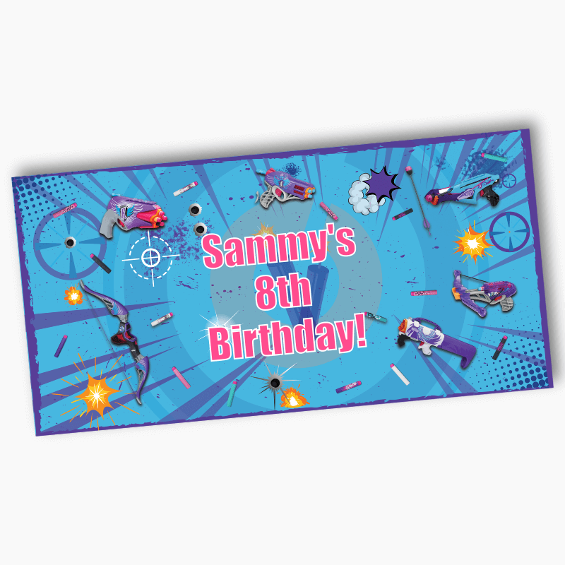 Personalised Nerf Toy Gun Birthday Party Banners
