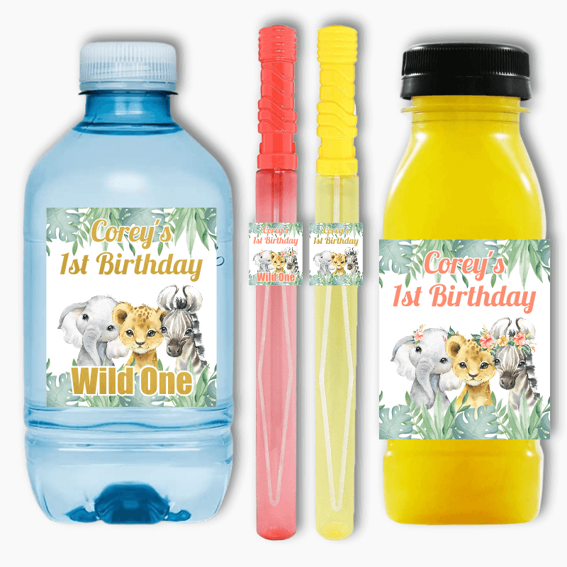 First Birthday Train Boy Birthday Personalized Water Bottle Labels 