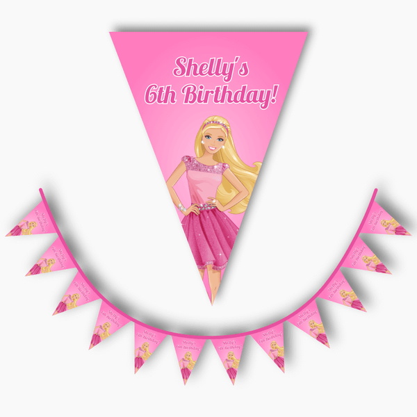 Get the Perfect Personalised Barbie Birthday Party Bunting - Katie J ...