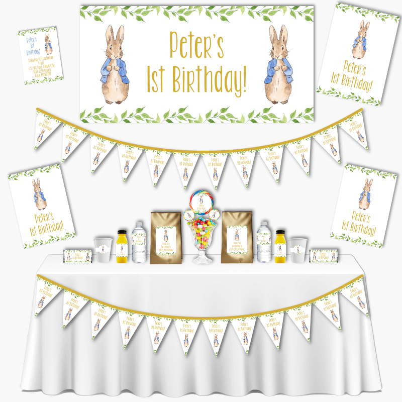 Personalised Peter Rabbit Grand Party Decorations Pack - Katie J