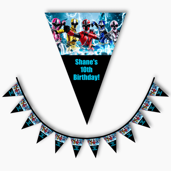 Celebrate with Custom Power Rangers Party Bunting - Katie J Design and ...