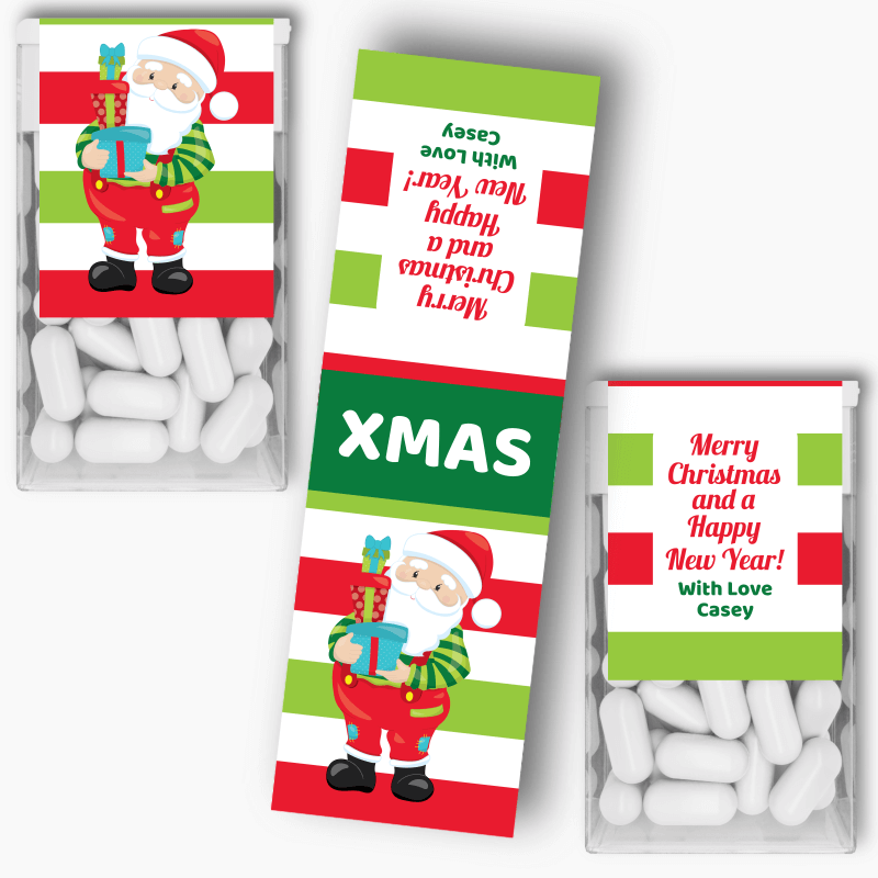 Personalised Santa Claus Christmas Gift Tic Tac Labels