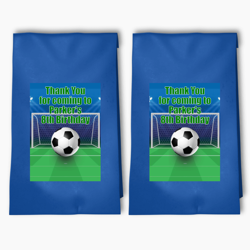 Personalised Soccer Birthday Party Bags & Labels