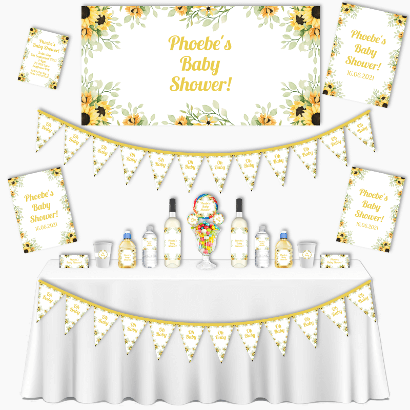 Beautiful Sunflower Grand Baby Shower Decorations Pack - Katie J Design and  Events