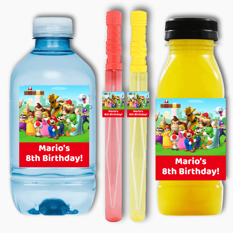 Custom Name Super Mario Kids Water Bottle 