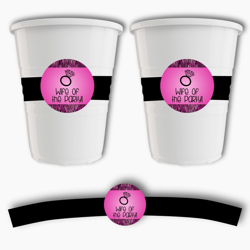 Wife of the Party Hens Party Cup Stickers