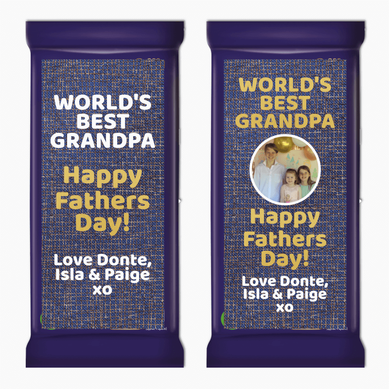 World&#39;s Best Grandpa Fathers Day Gift Cadbury Chocolate Labels